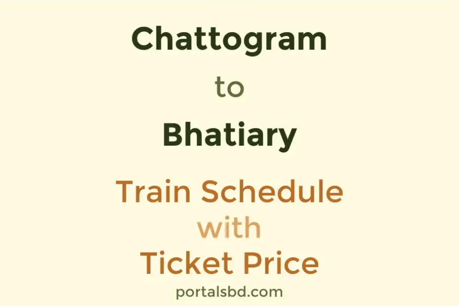 Chattogram to Bhatiary Train Schedule with Ticket Price