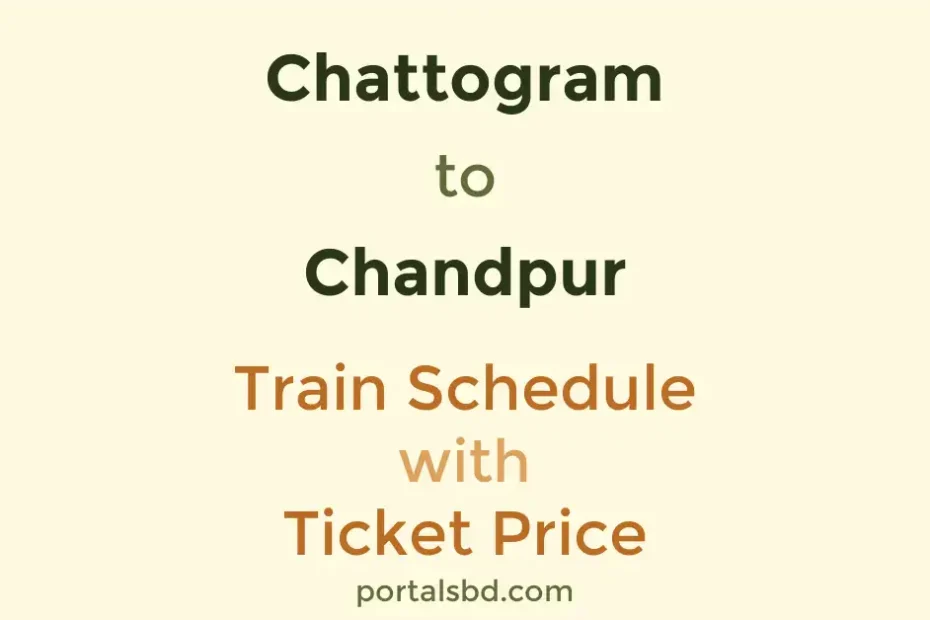 Chattogram to Chandpur Train Schedule with Ticket Price