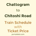 Chattogram to Chitoshi Road Train Schedule with Ticket Price
