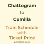 Chattogram to Cumilla Train Schedule with Ticket Price