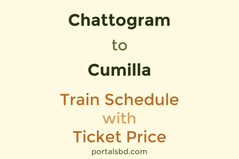 Chattogram to Cumilla Train Schedule with Ticket Price