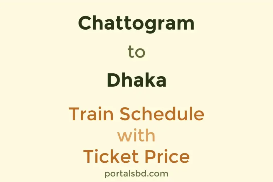 Chattogram to Dhaka Train Schedule with Ticket Price