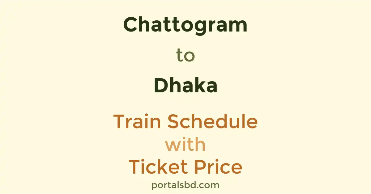 Chattogram to Dhaka Train Schedule with Ticket Price