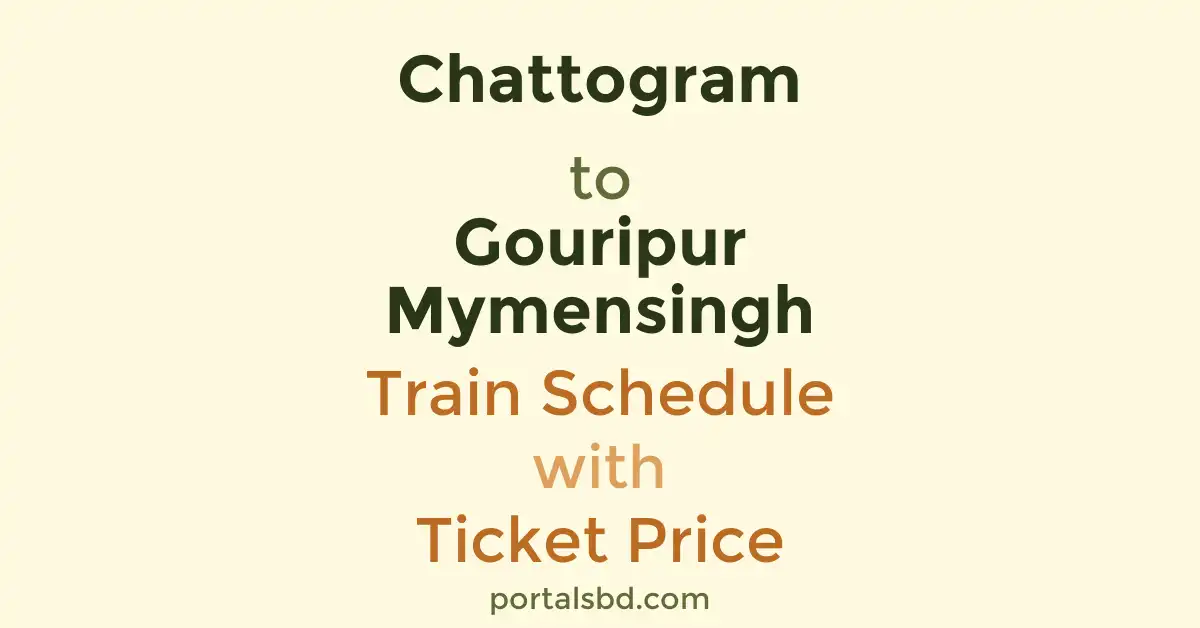 Chattogram to Gouripur Mymensingh Train Schedule with Ticket Price