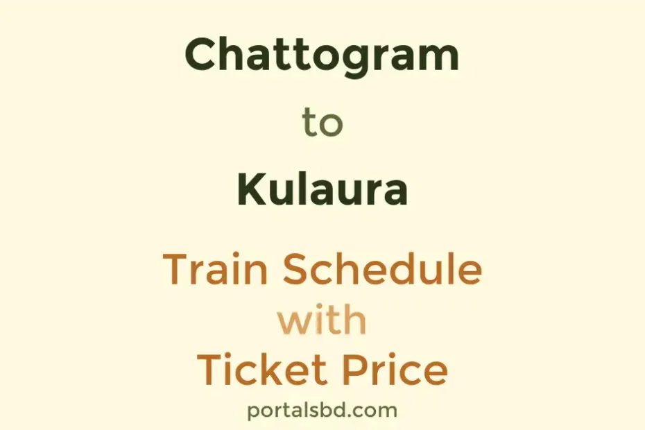 Chattogram to Kulaura Train Schedule with Ticket Price