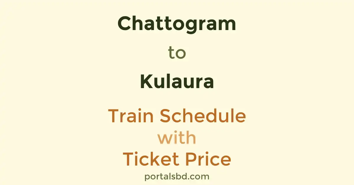 Chattogram to Kulaura Train Schedule with Ticket Price