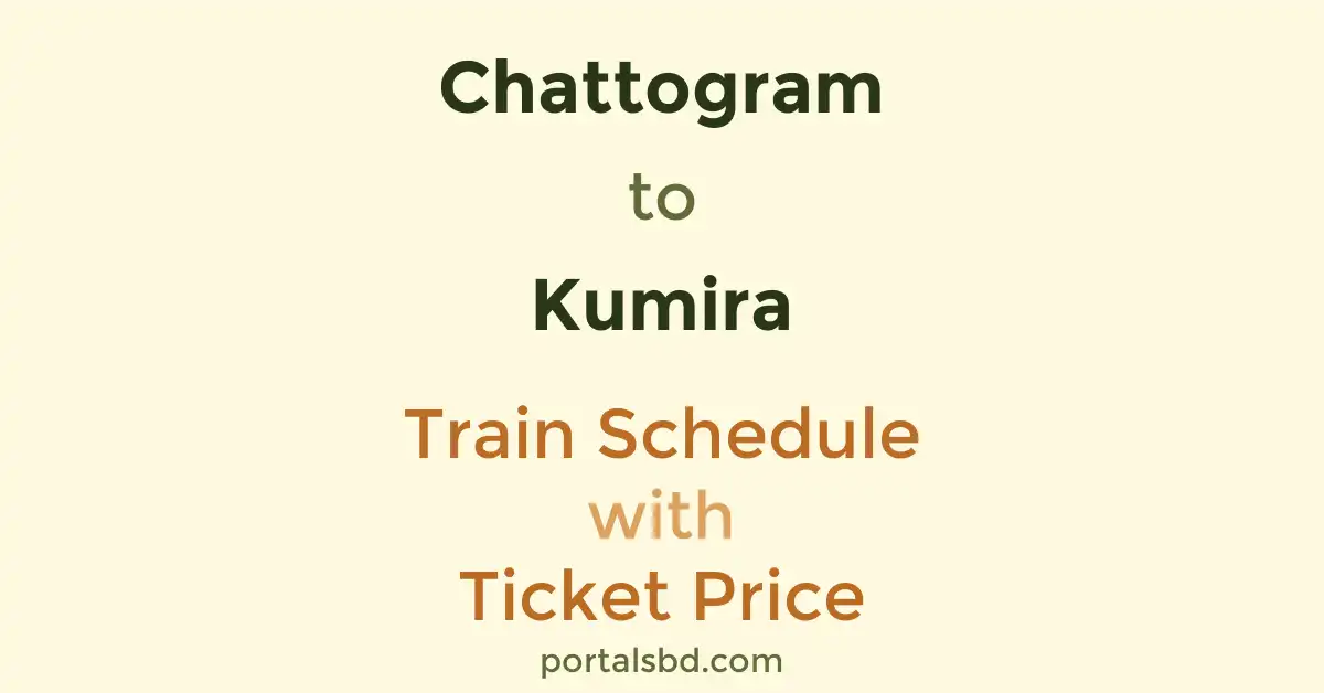 Chattogram to Kumira Train Schedule with Ticket Price