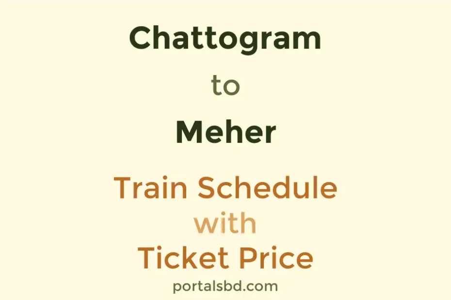 Chattogram to Meher Train Schedule with Ticket Price