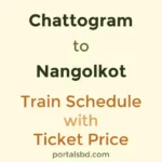 Chattogram to Nangolkot Train Schedule with Ticket Price