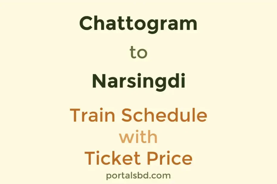 Chattogram to Narsingdi Train Schedule with Ticket Price