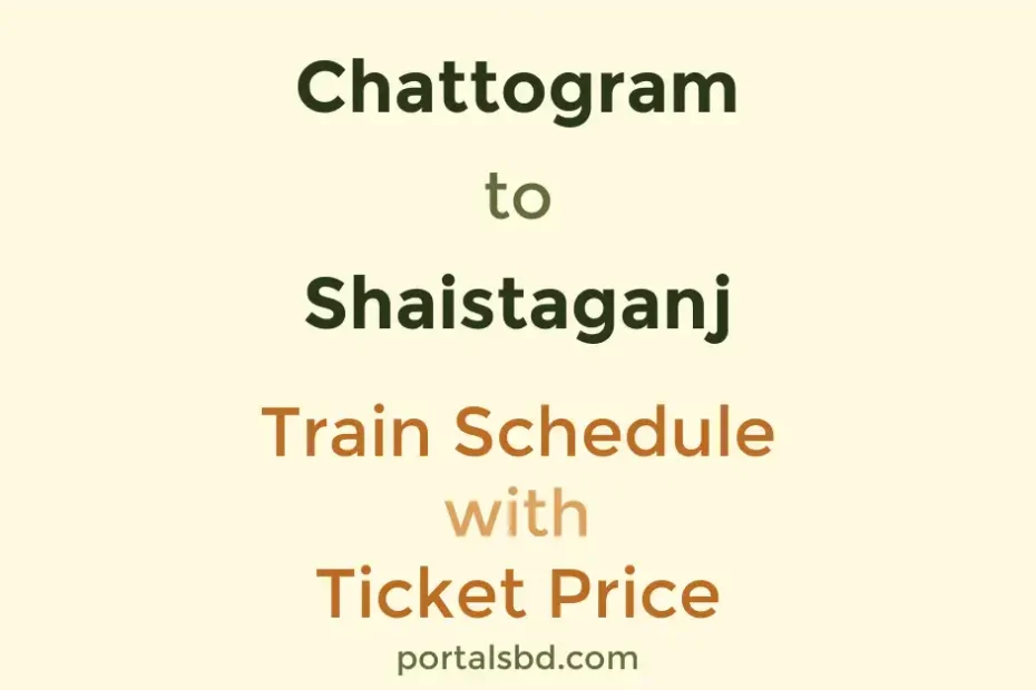 Chattogram to Shaistaganj Train Schedule with Ticket Price