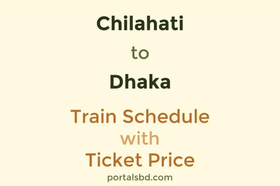 Chilahati to Dhaka Train Schedule with Ticket Price