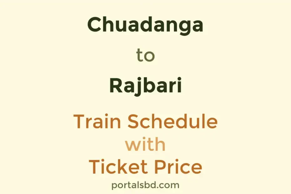 Chuadanga to Rajbari Train Schedule with Ticket Price