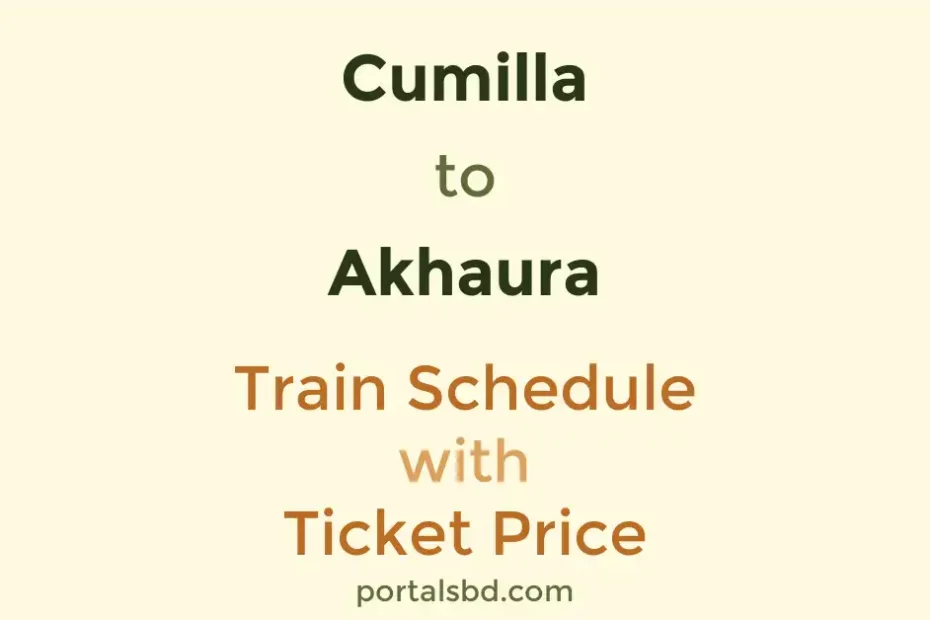 Cumilla to Akhaura Train Schedule with Ticket Price
