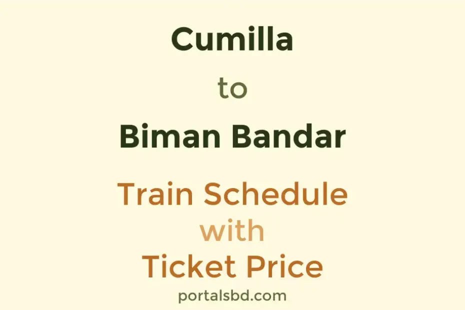 Cumilla to Biman Bandar Train Schedule with Ticket Price