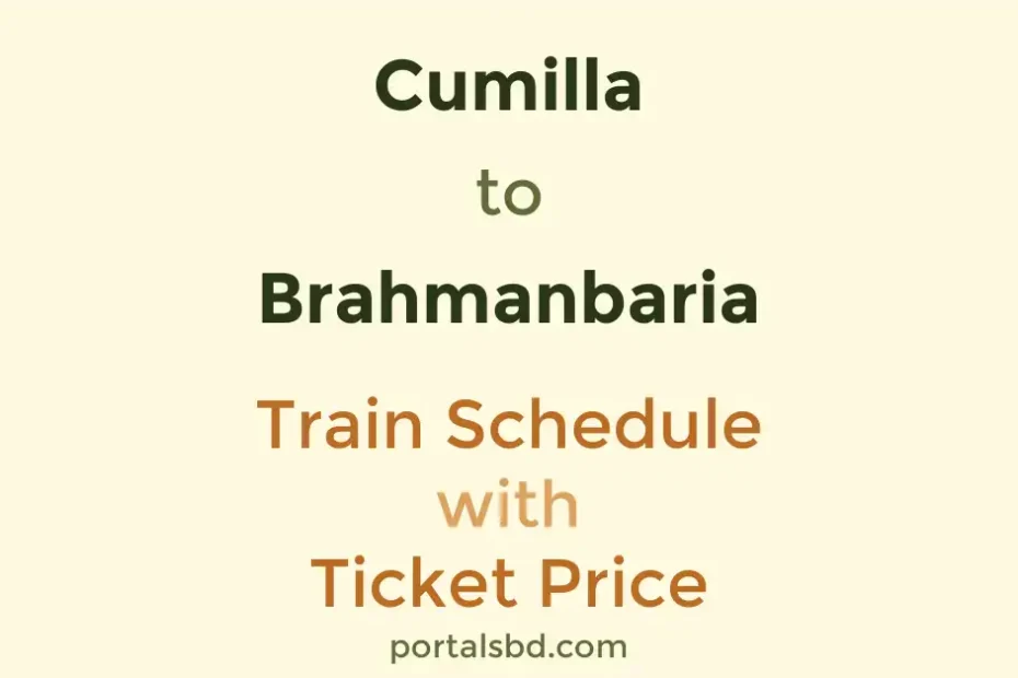 Cumilla to Brahmanbaria Train Schedule with Ticket Price