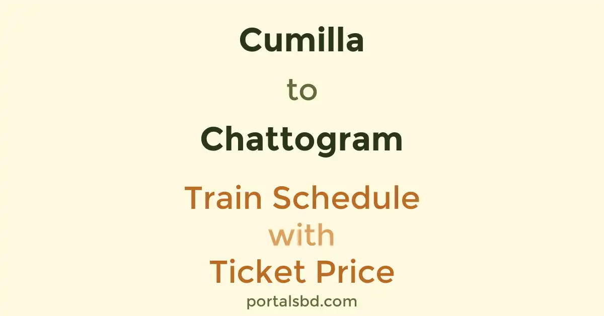 Cumilla to Chattogram Train Schedule with Ticket Price