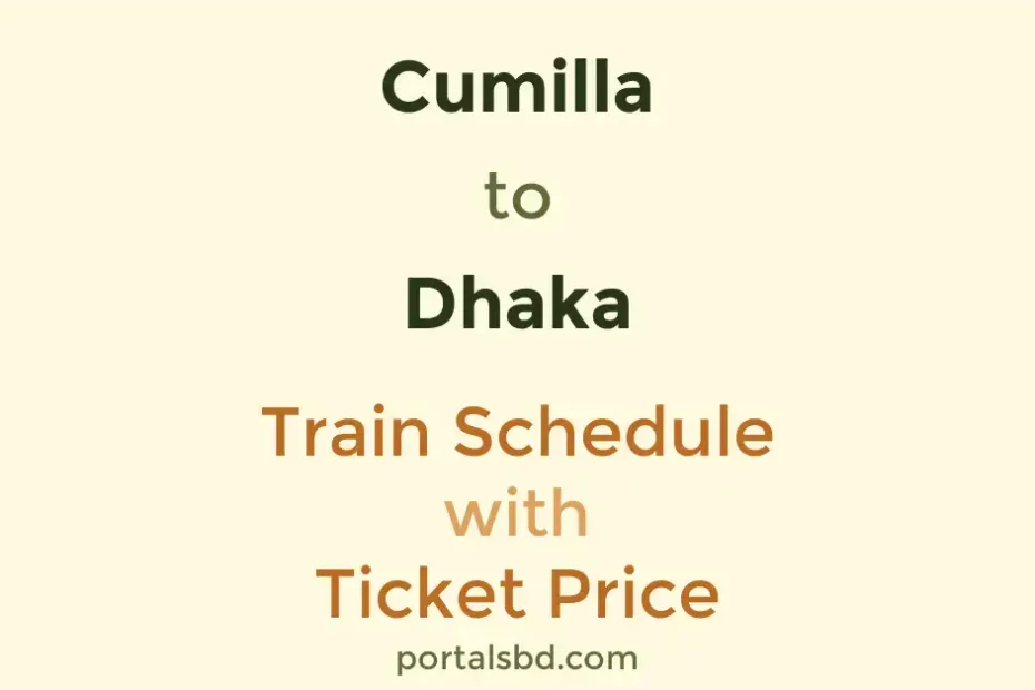 Cumilla to Dhaka Train Schedule with Ticket Price
