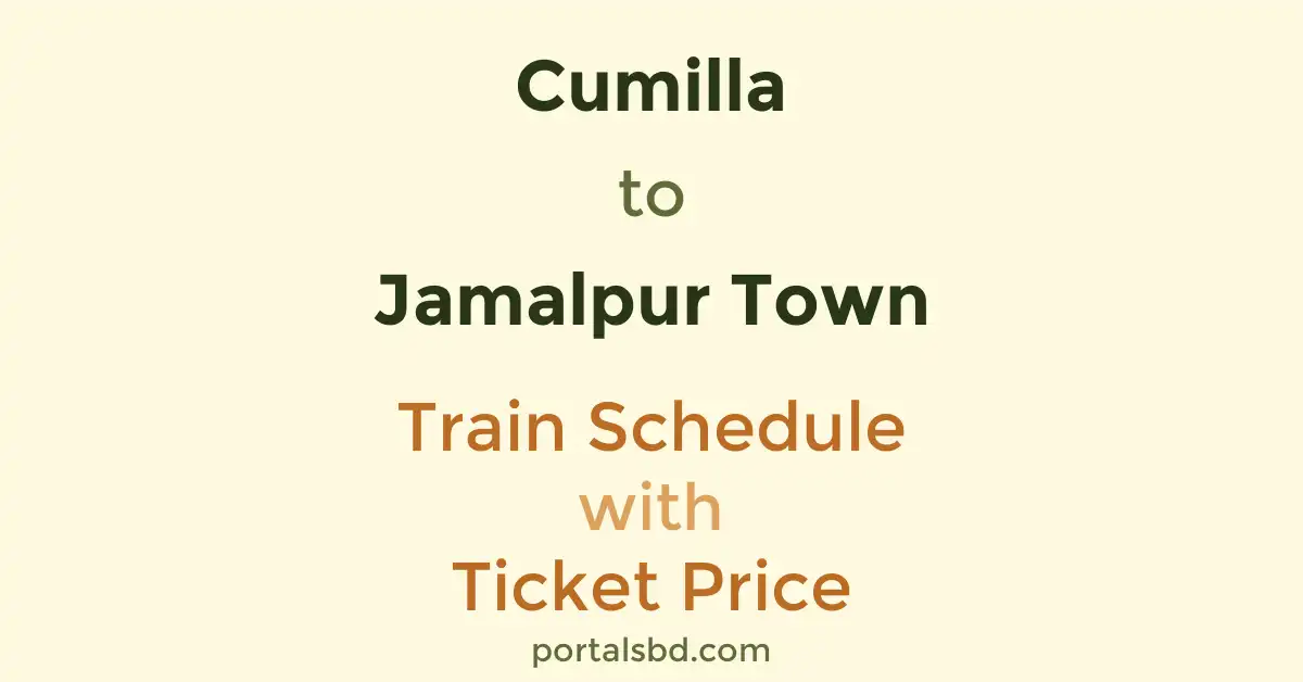 Cumilla to Jamalpur Town Train Schedule with Ticket Price