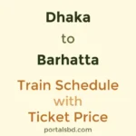 Dhaka to Barhatta Train Schedule with Ticket Price