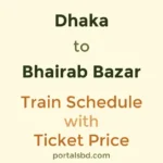 Dhaka to Bhairab Bazar Train Schedule with Ticket Price