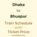 Dhaka to Bhuapur Train Schedule with Ticket Price
