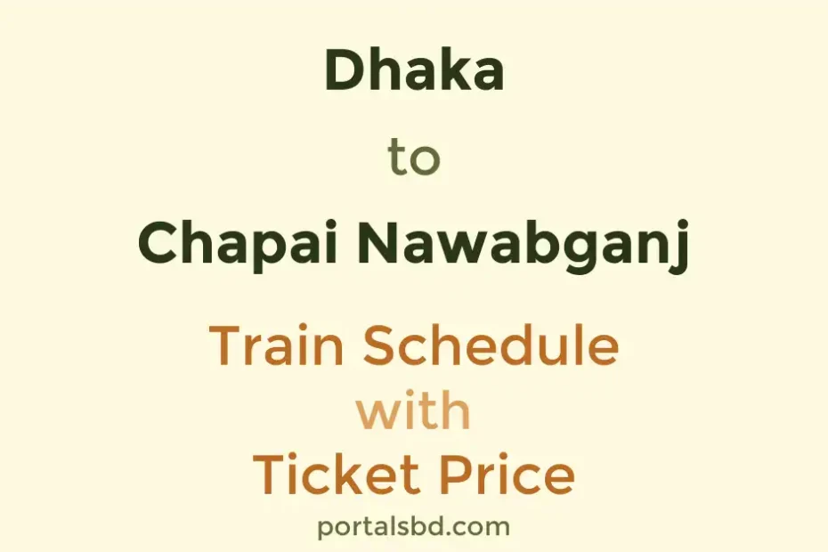 Dhaka to Chapai Nawabganj Train Schedule with Ticket Price