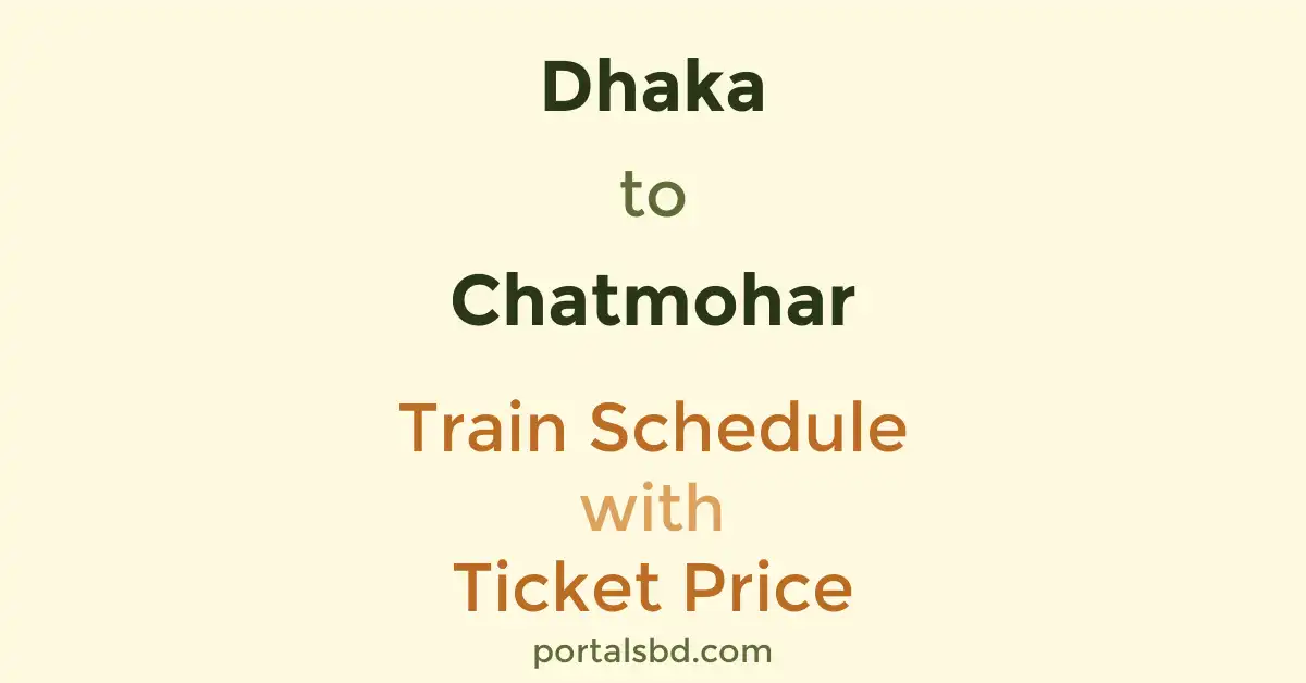 Dhaka to Chatmohar Train Schedule with Ticket Price