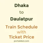 Dhaka to Daulatpur Train Schedule with Ticket Price