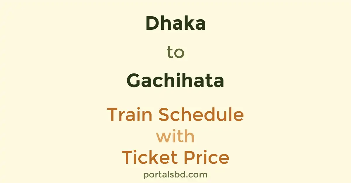 Dhaka to Gachihata Train Schedule with Ticket Price