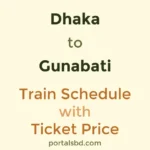 Dhaka to Gunabati Train Schedule with Ticket Price