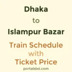 Dhaka to Islampur Bazar Train Schedule with Ticket Price