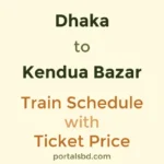 Dhaka to Kendua Bazar Train Schedule with Ticket Price