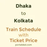 Dhaka to Kolkata Train Schedule with Ticket Price