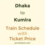 Dhaka to Kumira Train Schedule with Ticket Price