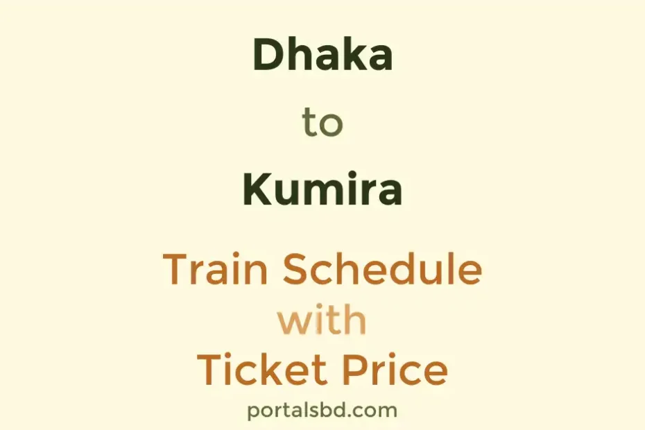 Dhaka to Kumira Train Schedule with Ticket Price