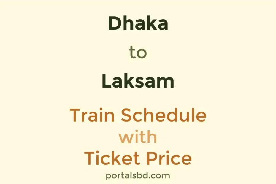 Dhaka to Laksam Train Schedule with Ticket Price