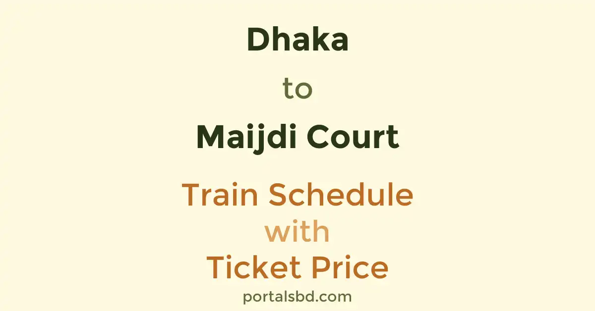Dhaka to Maijdi Court Train Schedule with Ticket Price