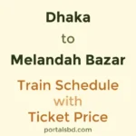 Dhaka to Melandah Bazar Train Schedule with Ticket Price