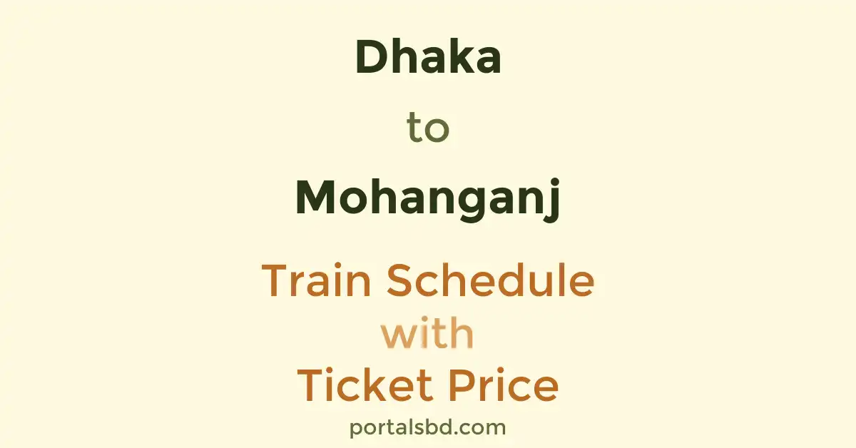 Dhaka to Mohanganj Train Schedule with Ticket Price