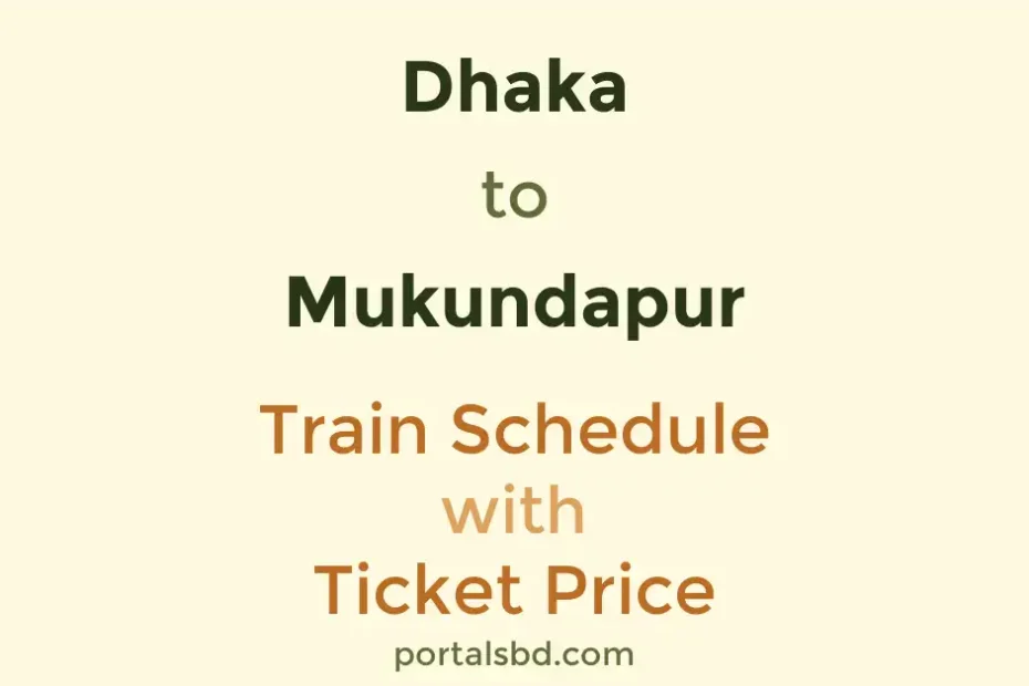 Dhaka to Mukundapur Train Schedule with Ticket Price