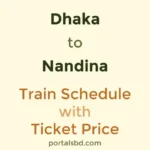 Dhaka to Nandina Train Schedule with Ticket Price