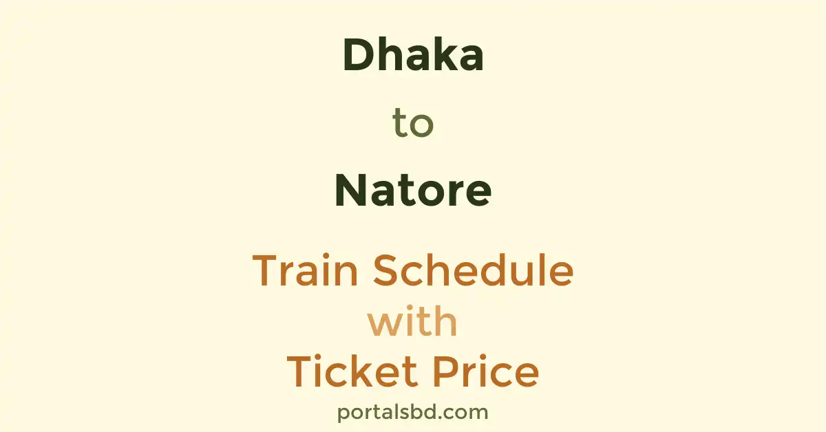 Dhaka to Natore Train Schedule with Ticket Price