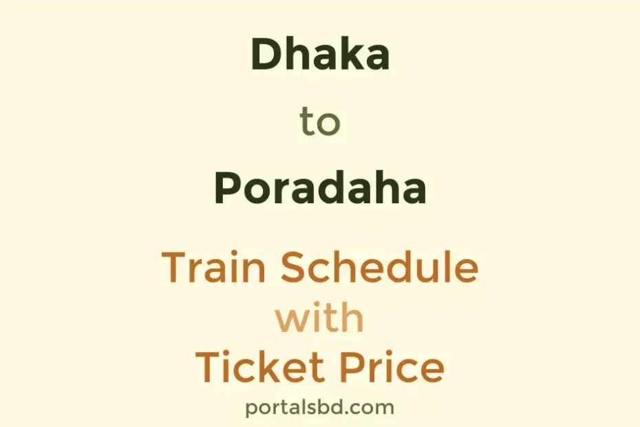 Dhaka to Poradaha Train Schedule with Ticket Price