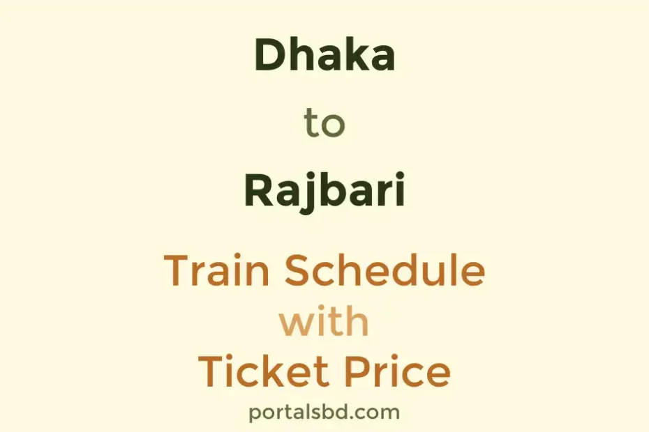 Dhaka to Rajbari Train Schedule with Ticket Price