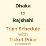 Dhaka to Rajshahi Train Schedule with Ticket Price