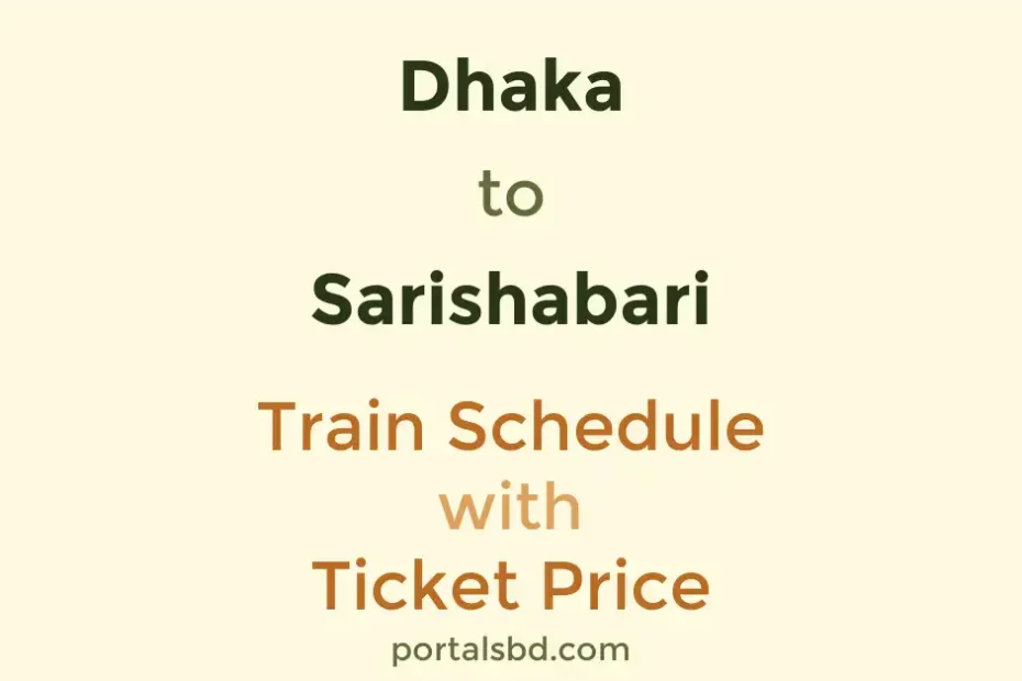 Dhaka to Sarishabari Train Schedule with Ticket Price