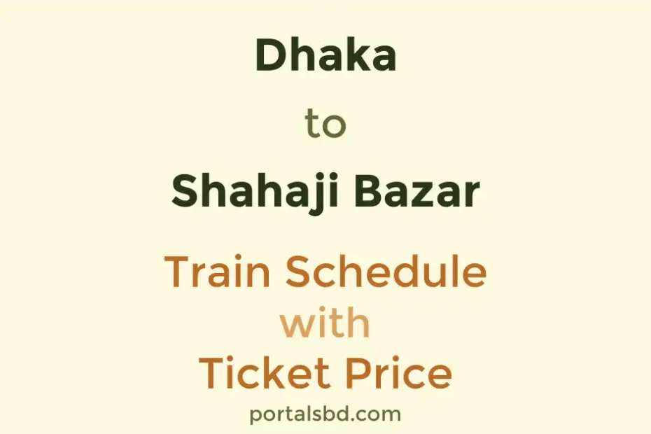 Dhaka to Shahaji Bazar Train Schedule with Ticket Price