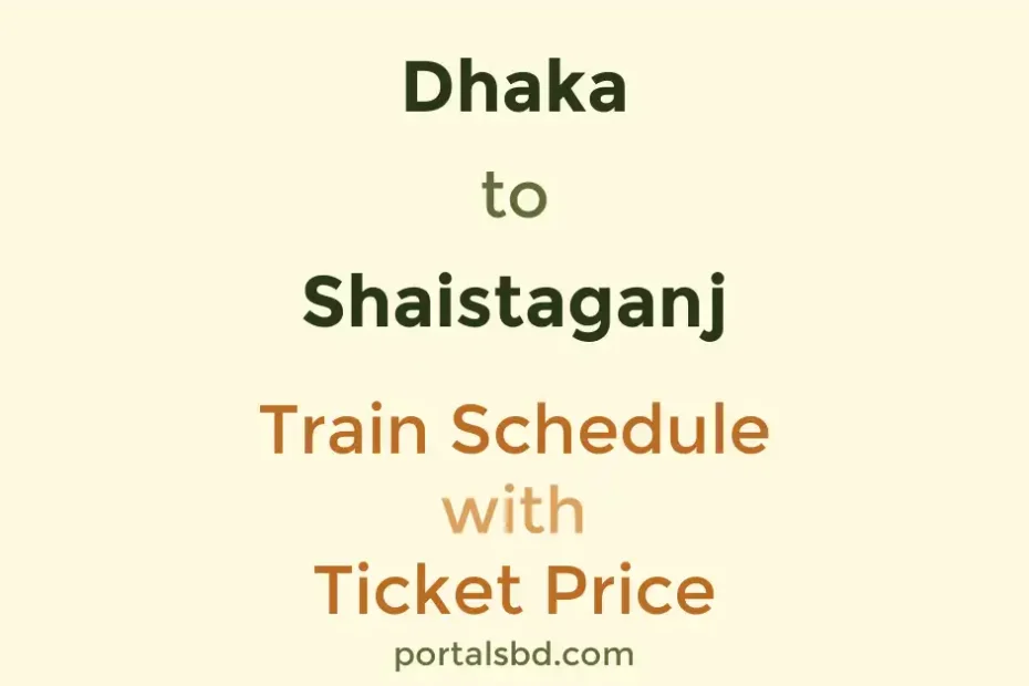 Dhaka to Shaistaganj Train Schedule with Ticket Price
