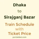 Dhaka to Sirajganj Bazar Train Schedule with Ticket Price